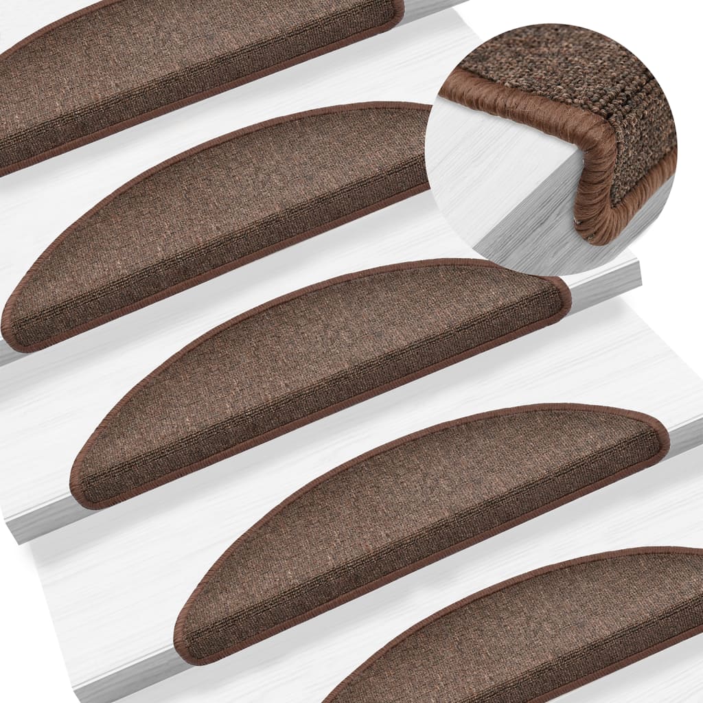 foto del prodotto tappetini per scale 15 pz marrone caff 56x17x3 cmcod mxl 127643