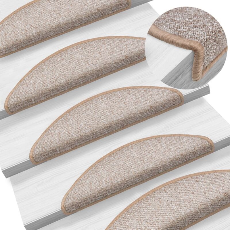 foto del prodotto tappetini per scale 15 pz marrone chiaro 56x17x3 cm vidaxl