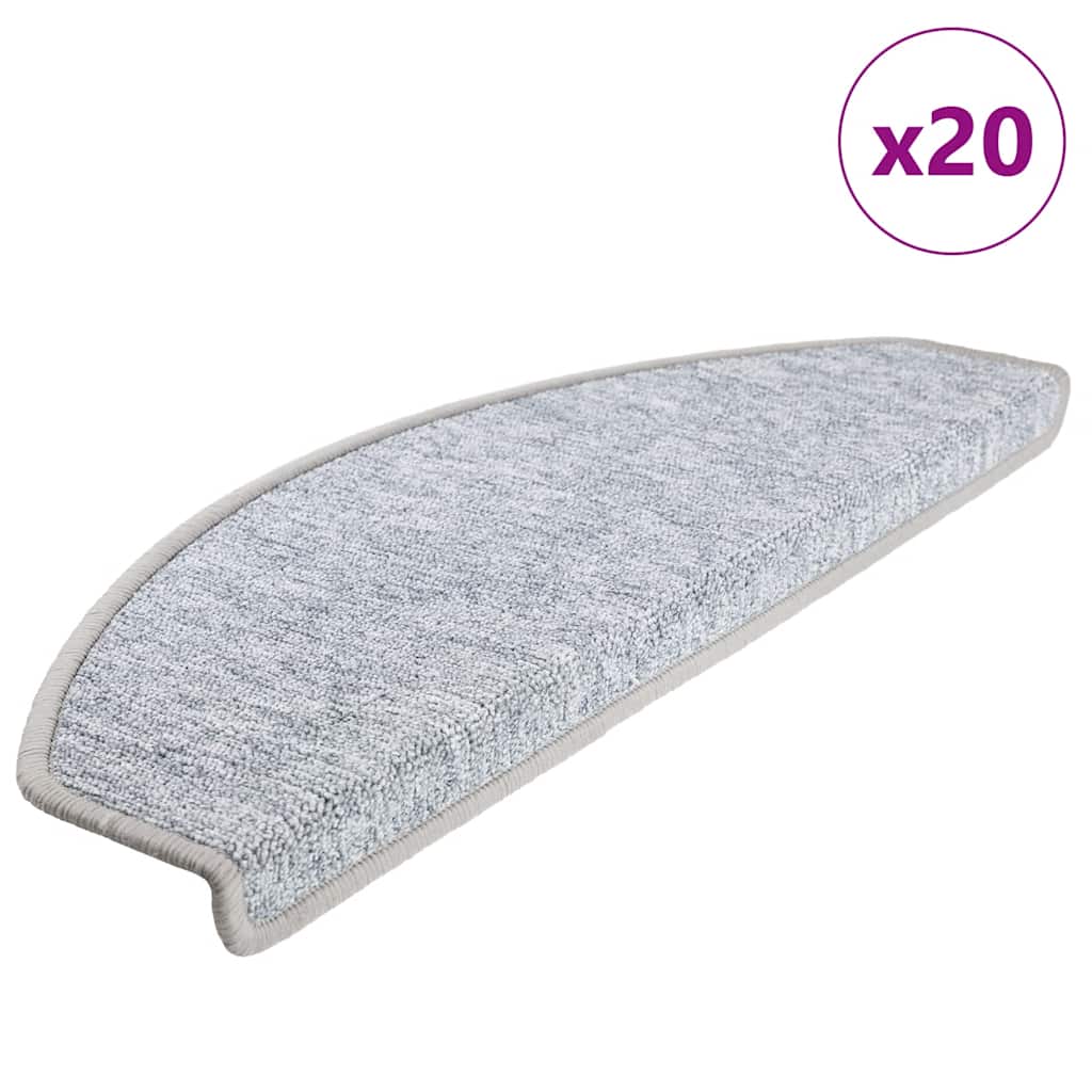 foto del prodotto tappetini per scale 20 pz grigio chiaro 65x24x4 cm