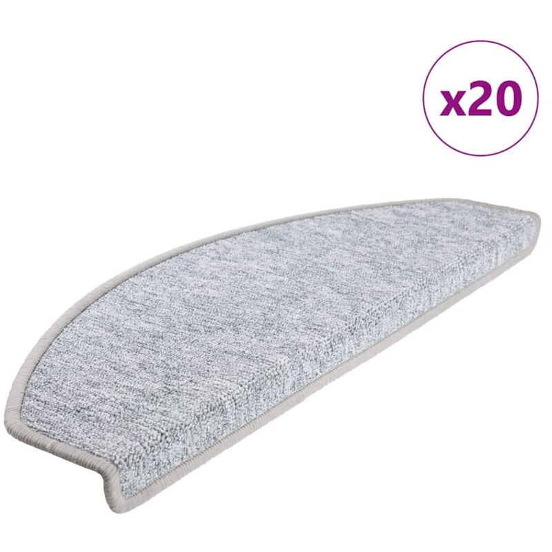 foto del prodotto tappetini per scale 20 pz grigio chiaro 65x24x4 cm vidaxl