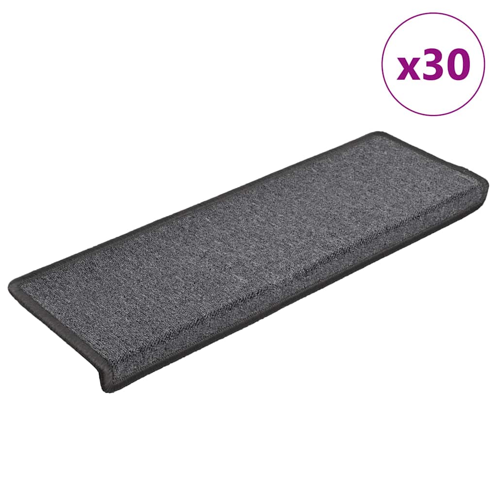 foto del prodotto tappetini per scale 30 pz 65x21x4 cm grigio scuro