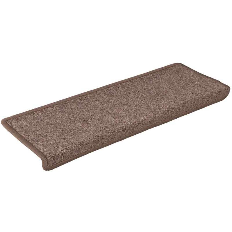 foto del prodotto tappetini per scale 30 pz 65x21x4 cm marrone bordo rettangolare vidaxl