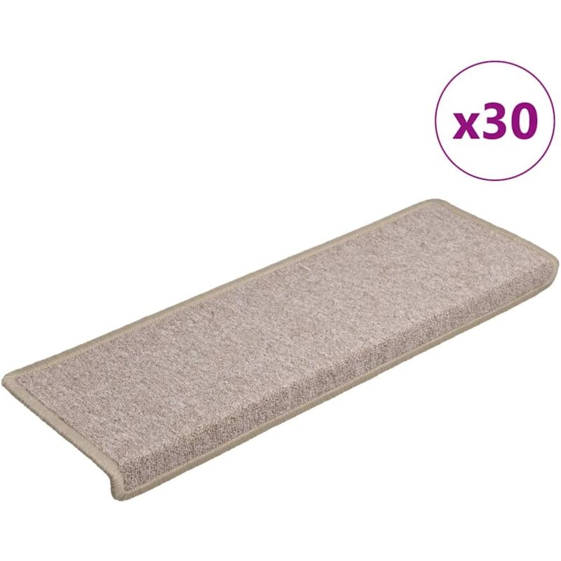 foto del prodotto tappetini per scale 30 pz 65x21x4 cm tortora - vidaxl