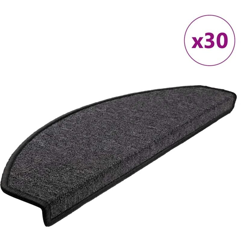 foto del prodotto tappetini per scale 30 pz antracite 65x24x4 cm vidaxl