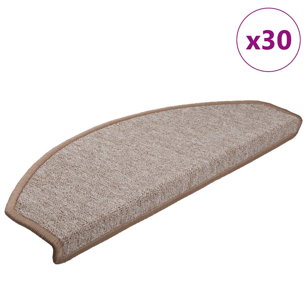 foto del prodotto tappetini per scale 30 pz marrone chiaro 65x24x4 cm