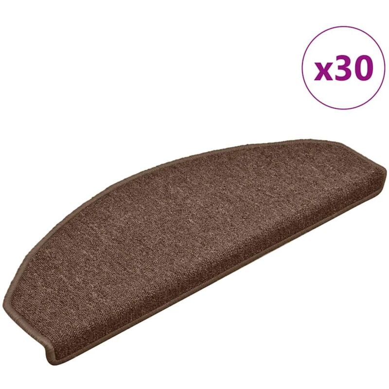 foto del prodotto tappetini per scale 30 pz marroni 65x24x4 cm vidaxl