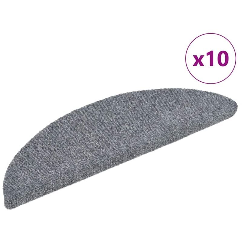 foto del prodotto tappetini per scale adesivi 10 pz 56x17x3 cm grigio chiaro vidaxl