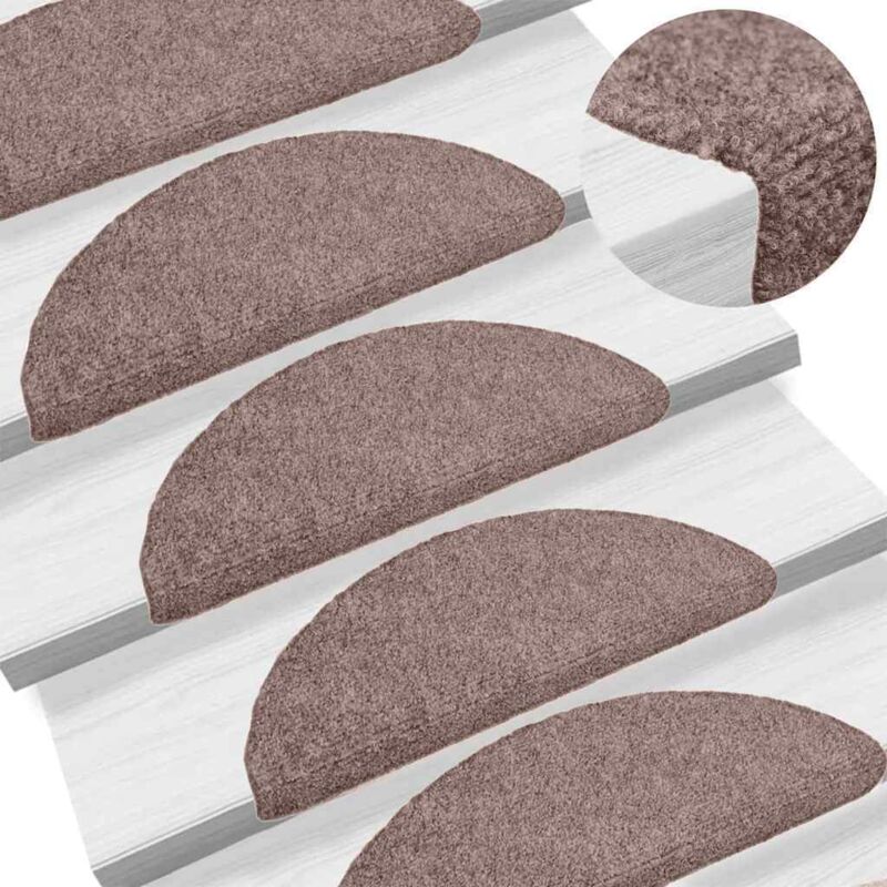 foto del prodotto tappetini per scale autoadesivi 15 pz 65x21x4 cm crema semicircolari grandi vidaxl