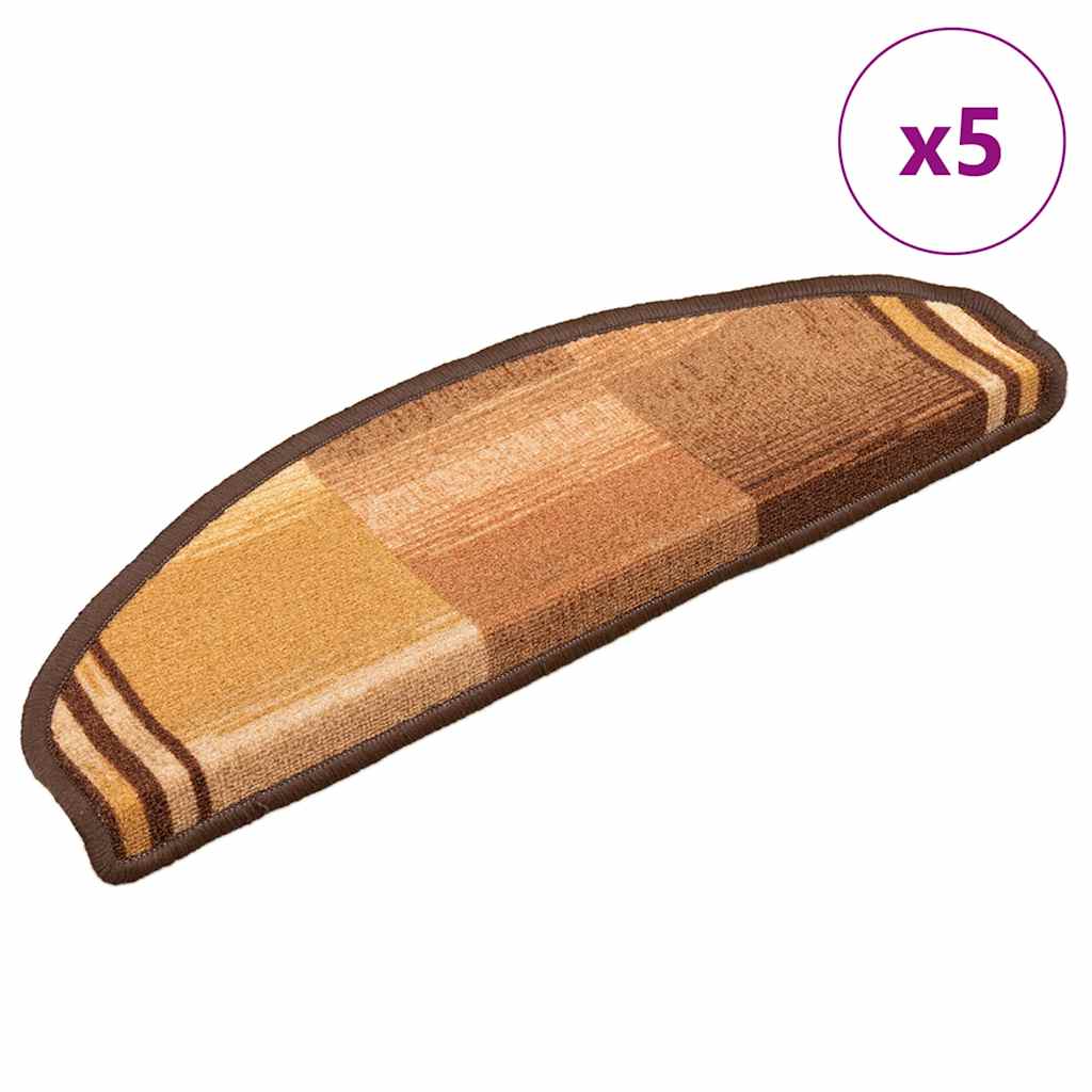 foto del prodotto tappetini per scale autoadesivi 5 pz 65x25 cm marroni cod mxl 70093