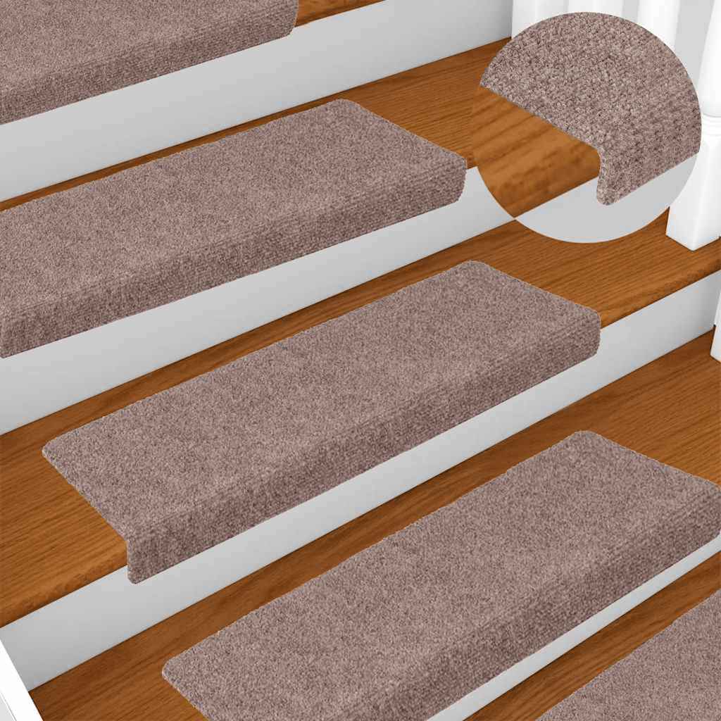 foto del prodotto tappetini per scale tessuto agugliato 15 pz 65x21x4 cm marroni cod mxl 58360