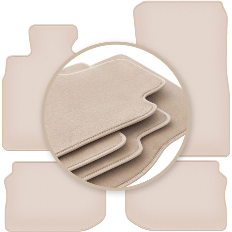 foto del prodotto tappetini premium beige per: bmw 5 f11 station wagon (touring) (velcro) 2010-2013