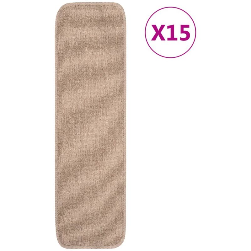 foto del prodotto tappetini scale antiscivolo 15 pz 75x20 cm beige rettangolari vidaxl