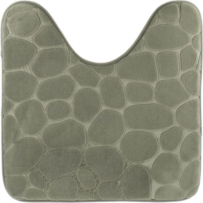 foto del prodotto tappetino contour in microfibra a memoria di forma con ciottoli 45x50 cm kaki tendance