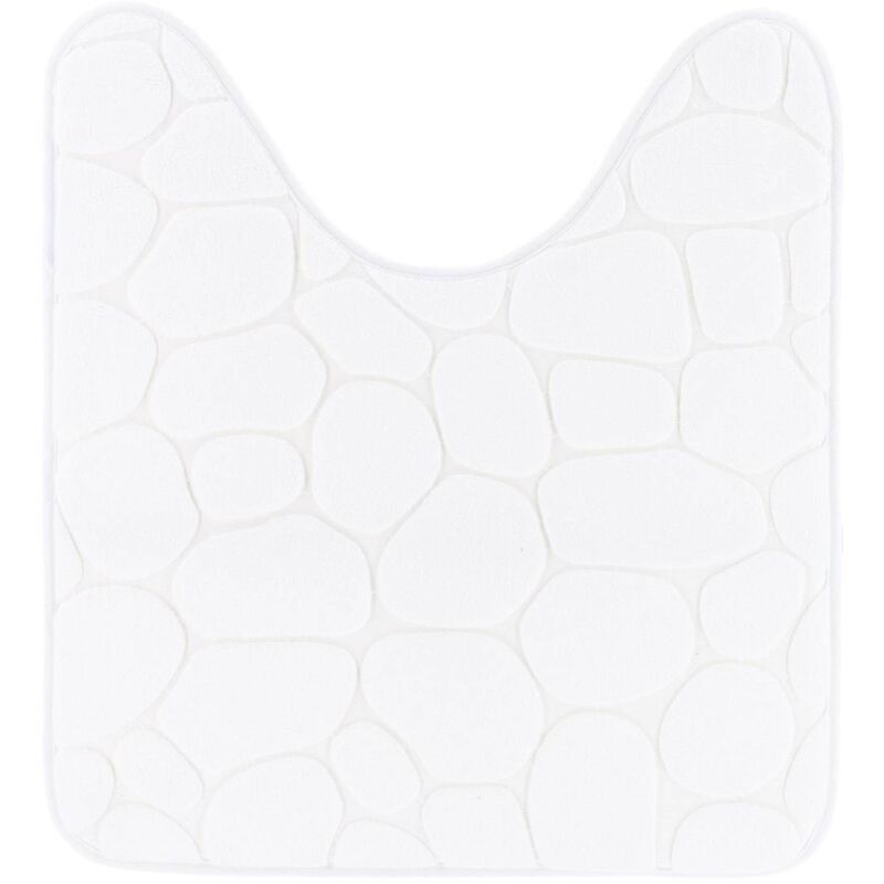 foto del prodotto tappetino contour in microfibra con ciottoli 45x50 cm bianco tendance