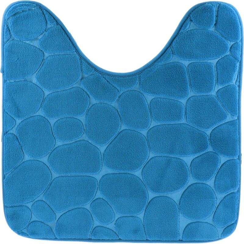 foto del prodotto tappetino contour in microfibra con ciottoli 45x50 cm blu anatra tendance