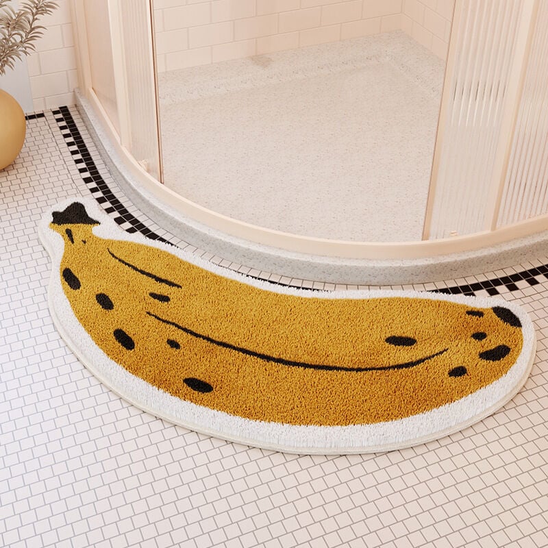 immagine 0 del prodotto tappetino da bagno a forma di banana semi arco all esterno della doccia, tappetino assorbente ad asciugatura rapida, antiscivolo, per wc bebusingoto
