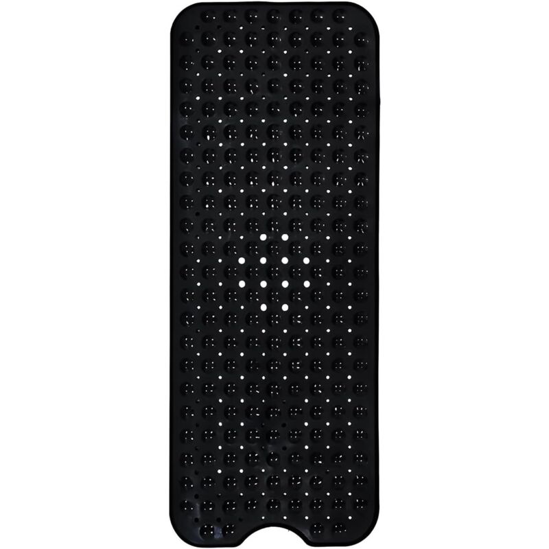 foto del prodotto tappetino da bagno antiscivolo 100 x 40 cm extra lungo con ventosa, antimuffa, per l uso in bagno nero lablanc