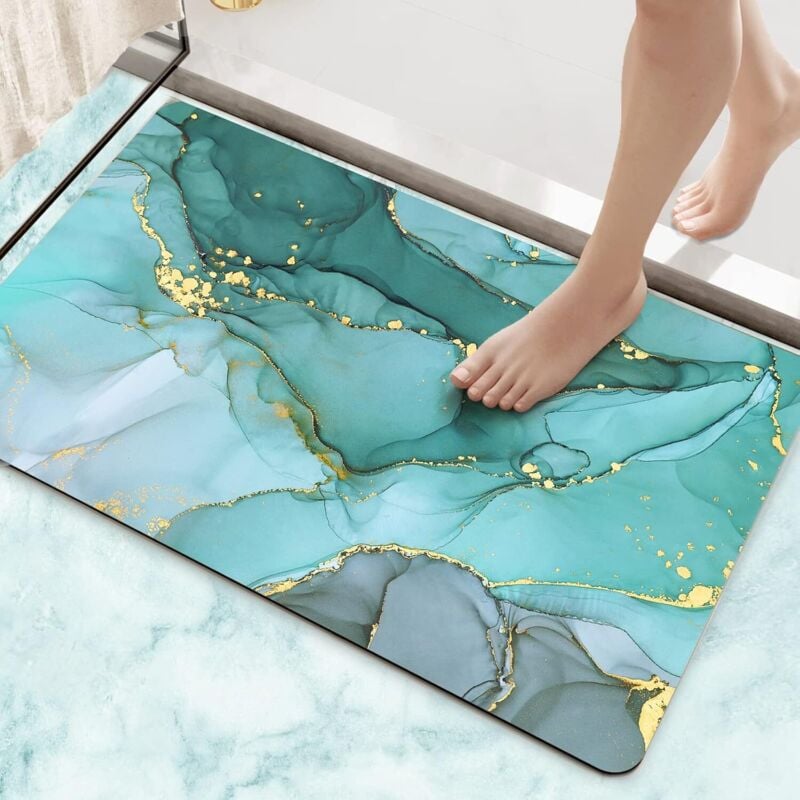 foto del prodotto tappetino da bagno antiscivolo 40 x 60 cm, tappetino da bagno in diatomite, super assorbente, asciugatura rapida, tappetino da bagno per porte del