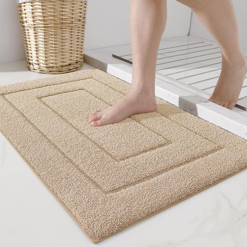 foto del prodotto tappetino da bagno antiscivolo 50 x 80 cm, in morbida microfibra, assorbente, lavabile in lavatrice, tappetino da doccia extra spesso per il bagno,