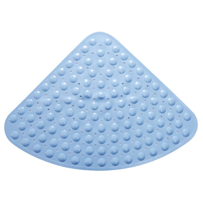 foto del prodotto tappetino da bagno antiscivolo, 54x54 cm, lavabile in lavatrice, con ventosa, blu bebusingoto