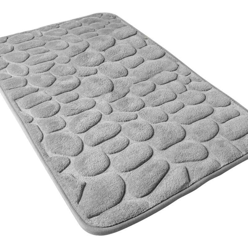 foto del prodotto tappetino da bagno antiscivolo in memory foam, grigio, 40 x 60 cm, assorbente, lavabile in lavatrice, tappetino da doccia.