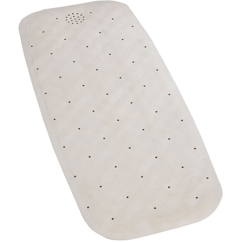 foto del prodotto tappetino da bagno antiscivolo naturale, tappetino in gomma per vasca da bagno di dimensioni standard, gomma, 37x90 cm, beige wenko