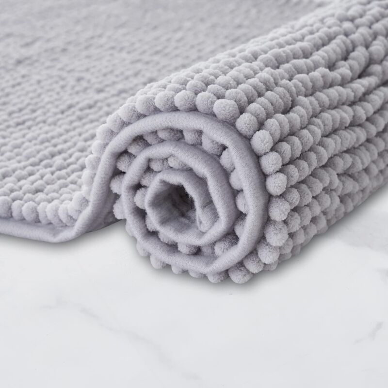 foto del prodotto tappetino da bagno antiscivolo neal, super assorbente e lavabile in lavatrice, per bagno, doccia, grigio 40x60 cm