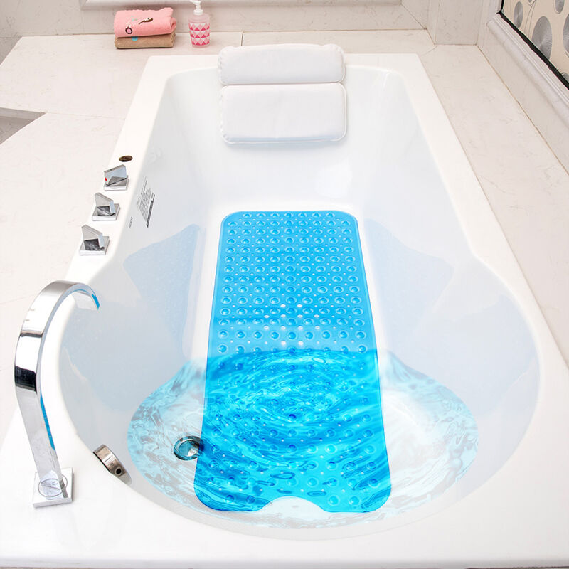 foto del prodotto tappetino da bagno antiscivolo per pelli sensibili, 100x40 cm, fissaggio incluso. tappetino da bagno antiscivolo senza bpa sollbry