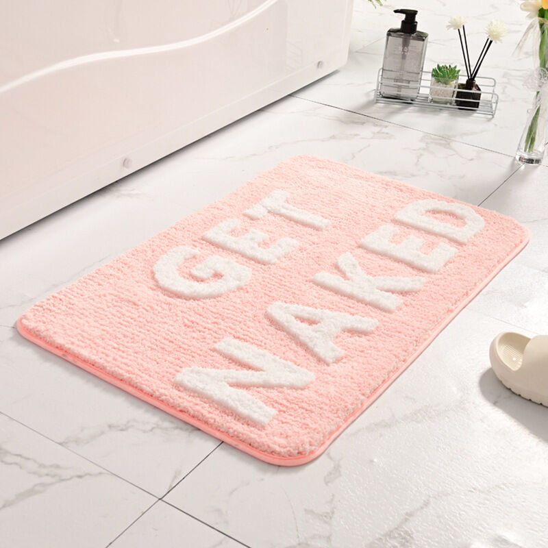 foto del prodotto tappetino da bagno antiscivolo rosa e bianco, divertente, decorazione per vasca da bagno sollbry