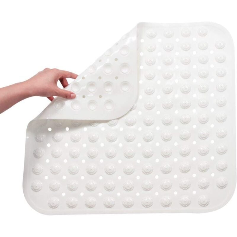 foto del prodotto tappetino da bagno antiscivolo, tappetino doccia quadrato in pvc con ventose, tappetino da bagno antibatterico e resistente per massaggio ai piedi 48