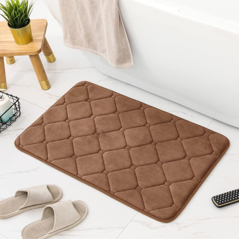 foto del prodotto tappetino da bagno assorbente grande 100 cotone e poliestere per vasca da bagno, cucina, bagno marrone, 40 x 60 cm bebusingoto