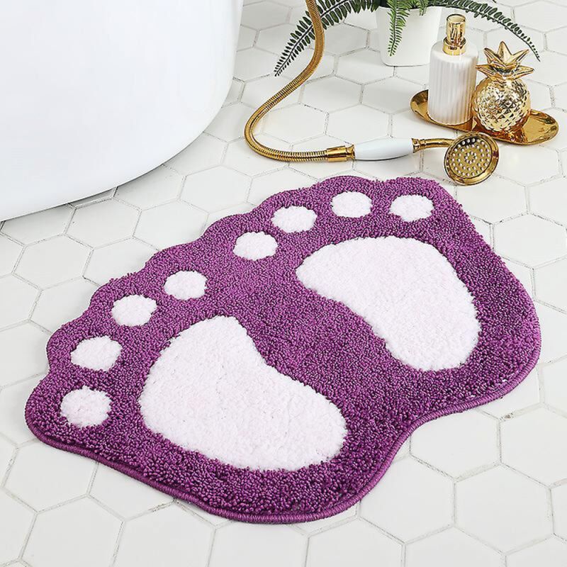 foto del prodotto tappetino da bagno big feet, tappetino da bagno antiscivolo e assorbente, tappeto a pelo lungo per camera da letto e cucina bebusingoto