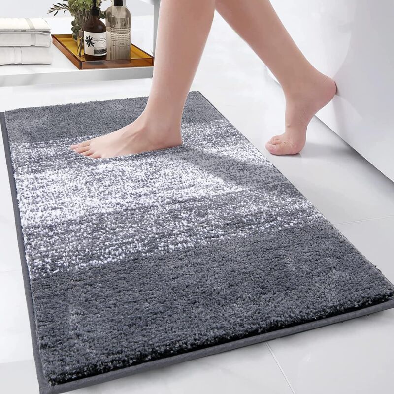 foto del prodotto tappetino da bagno in microfibra extra morbida, tappeto da bagno antiscivolo e lavabile in lavatrice, tappetino da doccia assorbente d acqua,4161cm