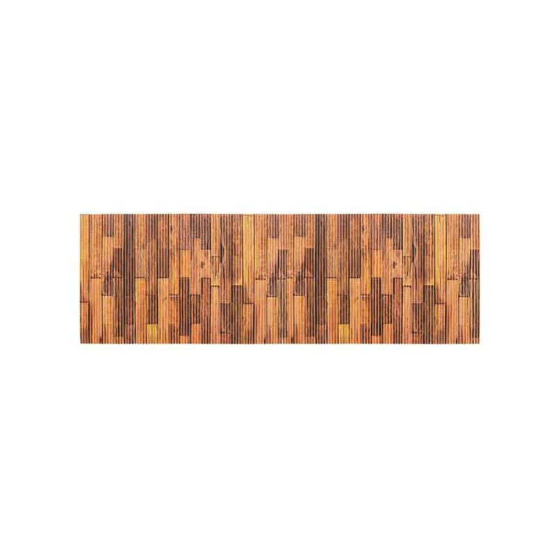 foto del prodotto tappetino da bagno in schiuma effetto doghe, antiscivolo, in plastica effetto parquet, 65x200 cm, marrone wenko