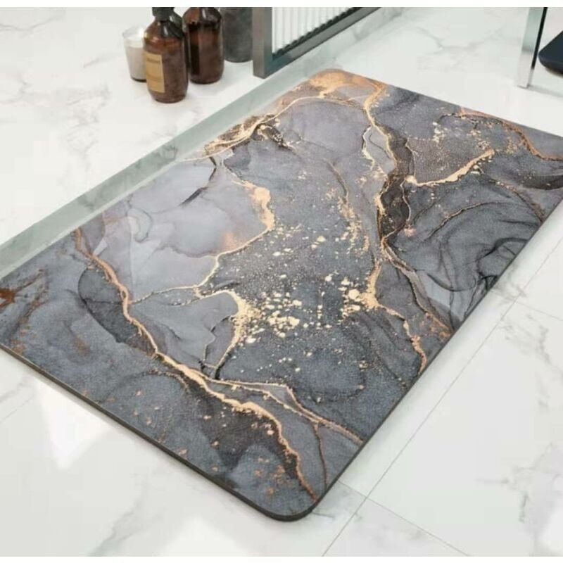 foto del prodotto tappetino da bagno in terra di diatomee, asciugatura rapida, assorbente, antimuffa, lavabile, 4 strati 40 x 60 cm 