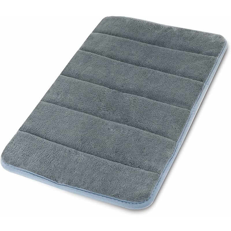 foto del prodotto tappetino da bagno morbido antiscivolo (40 x 60 cm, grigio)