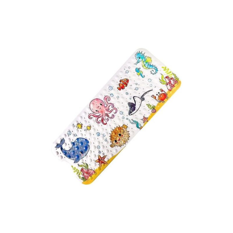 foto del prodotto tappetino da bagno per bambini 100 cm x 40 cm tappetino da bagno con animali marini con xqday 200 ventose regalo