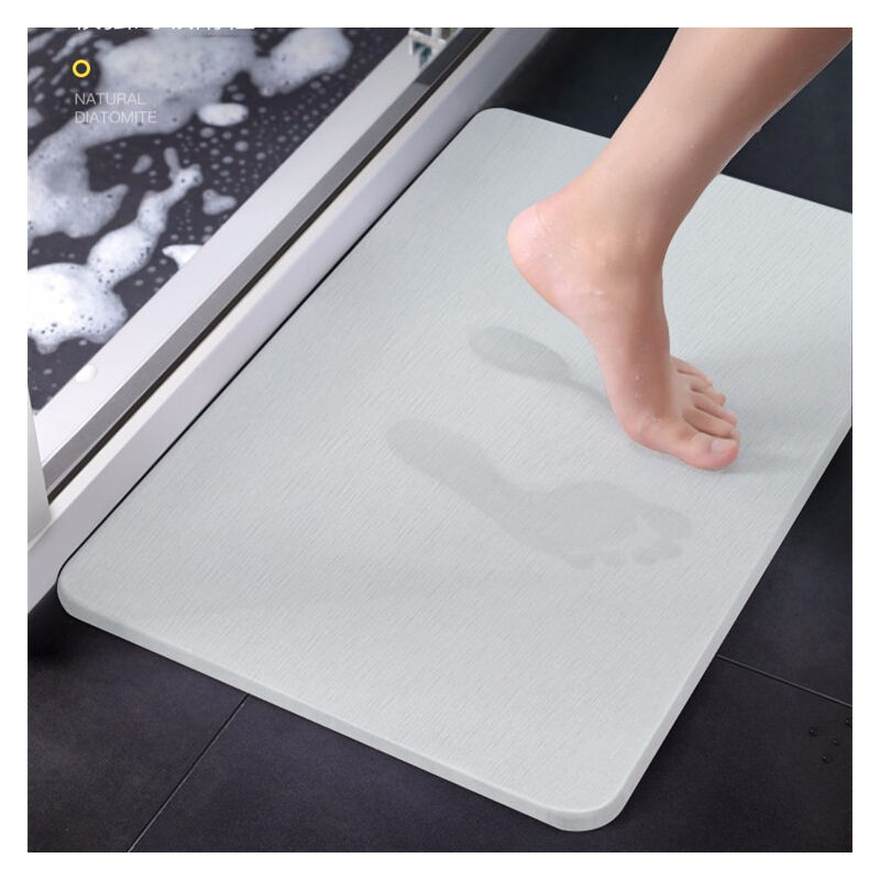 foto del prodotto tappetino da bagno, tappetino antiscivolo in diatomite ad asciugatura rapida e super assorbente per il bagno 3545 cm bebusingoto