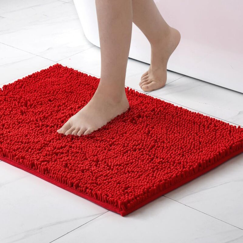 foto del prodotto tappetino da bagno, tappetino da doccia assorbente in tessuto di ciniglia, morbido, antiscivolo, morbido e confortevole, in microfibra, per vasca da