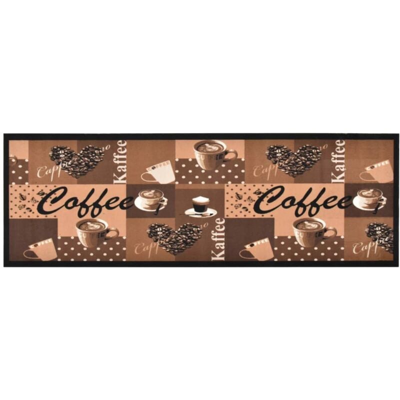 foto del prodotto tappetino da cucina lavabile caff marrone 45x150 cm vidaxl