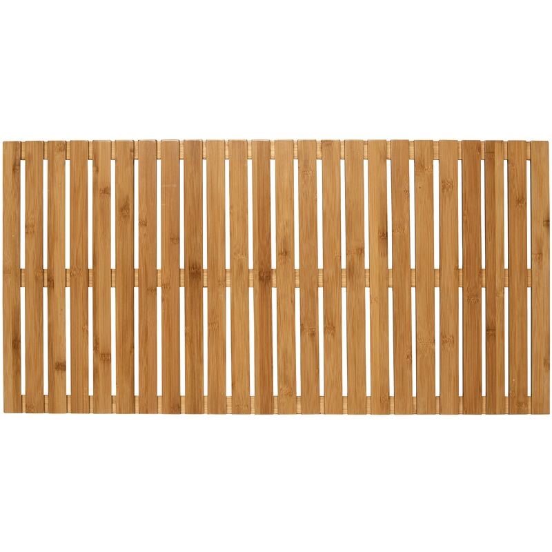 foto del prodotto tappetino da doccia in legno, tappeto da bagno in bamb , per uso interno ed esterno, bamb , 100x50 cm, marrone wenko