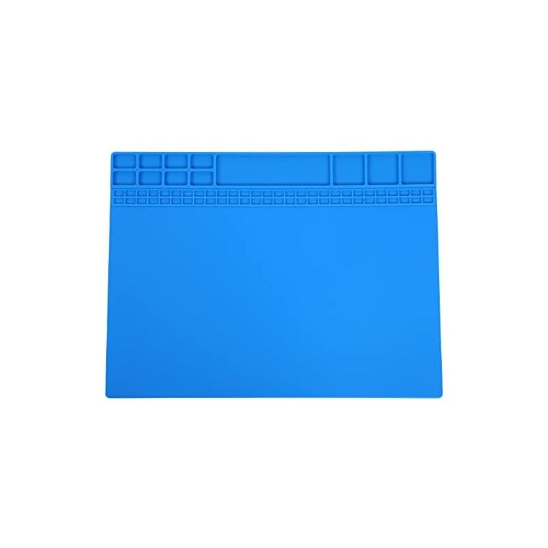 foto del prodotto tappetino di riparazione magnetico, anti-calore 500℃/932°f, tappetino di riparazione elettronico magnetico in silicone per stazione di saldatura (blu scuro), accessori per saldatura