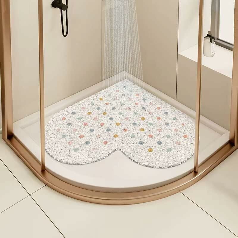 foto del prodotto tappetino doccia angolare antiscivolo, tappetino da bagno morbido e confortevole con fori di drenaggio, tappetino antiscivolo per massaggio zucca in pvc per vasche, docce e docce in zone umide, insert