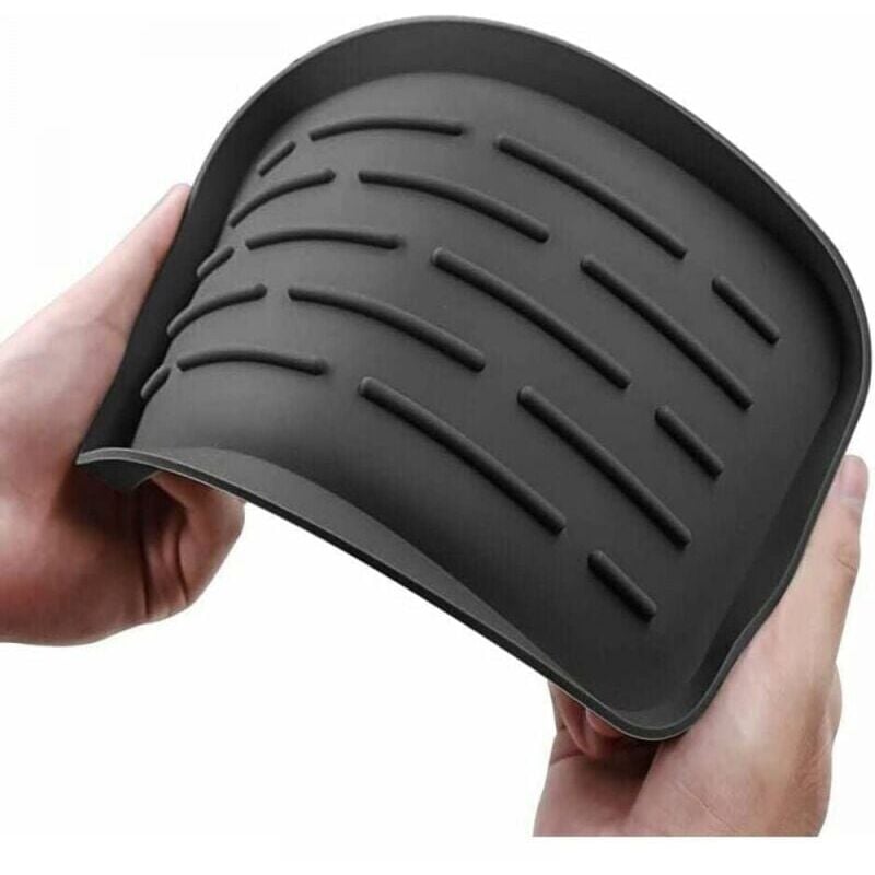 foto del prodotto tappetino drenante in silicone per spugne, spazzole, sapone e bicchieri da vino, spugna antiscivolo e supporto per lavandino nero 