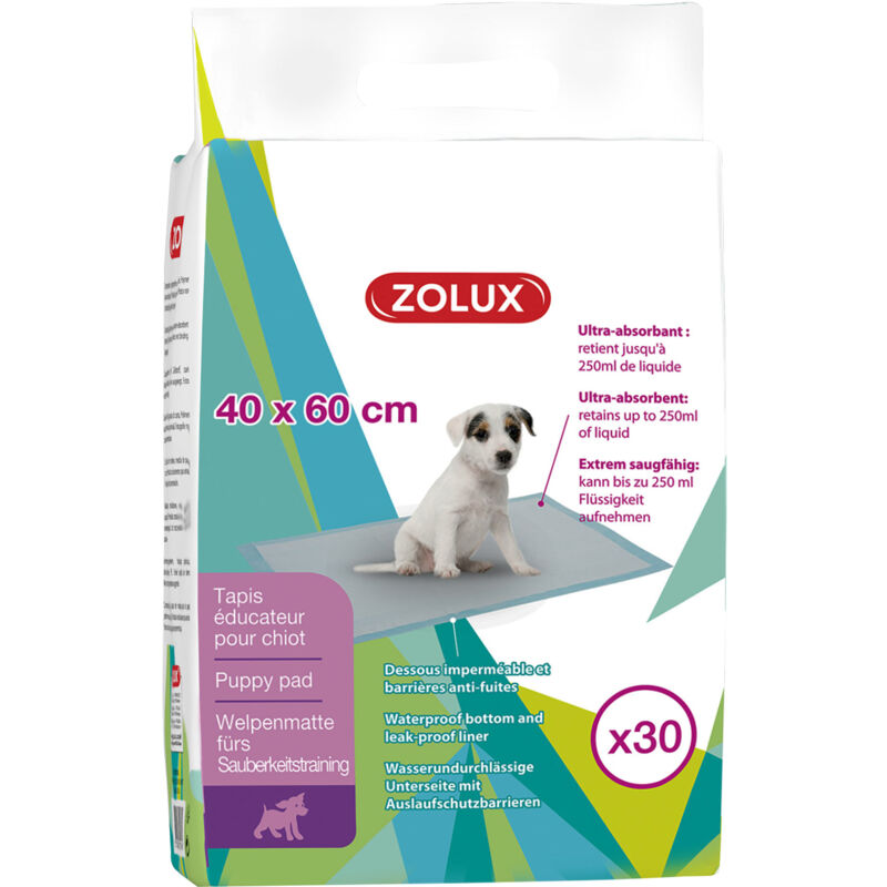 foto del prodotto tappetino educativo per cucciolo ultra assorbente 40x60cm x 30 zolux