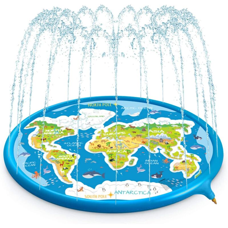 foto del prodotto tappetino gioco d acqua per bambini 180cm addensato splash pad gonfiabile piscina spruzzi per cani giochi acqua giardino per all aperto spiaggia