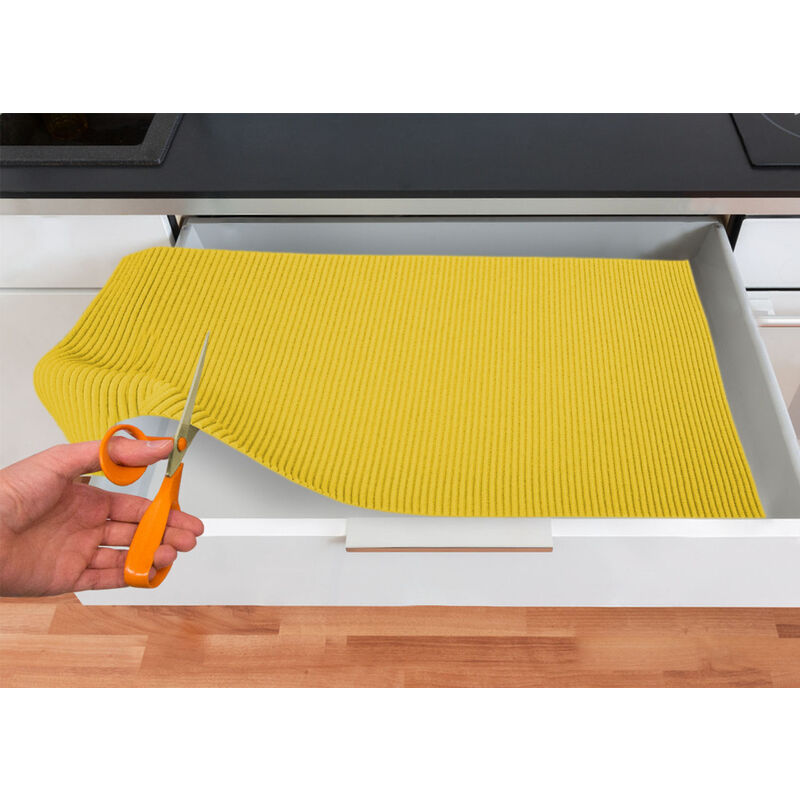 foto del prodotto tappetino gommato antiscivolo multiuso per cassetti e superfici colore giallo, misura65x100cmcoloregiallo
