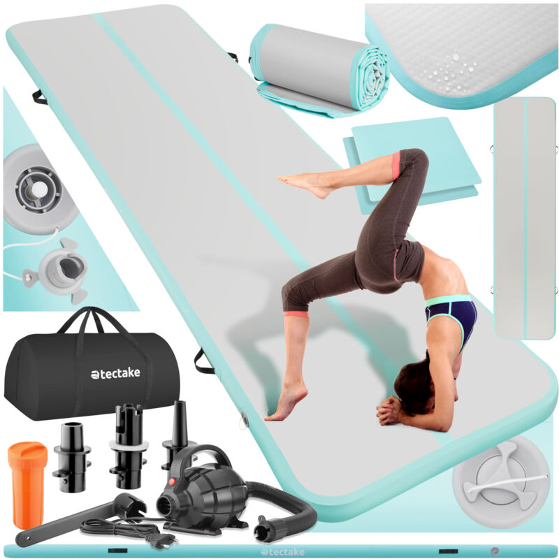 foto del prodotto tappetino gonfiabile per allenamento airflexy con pompa elettrica tappetino da allenamento, tappetino da ginnastica, tappetino per ginnastica