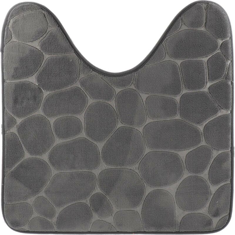 foto del prodotto tappetino in microfibra contour pebble 45x50 cm grigio scuro tendance