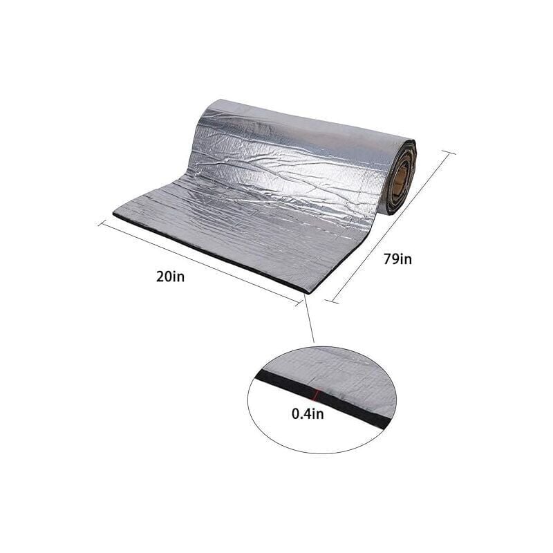 foto del prodotto tappetino isolante acustico per auto, fonoassorbente in schiuma fonoassorbente da 10 mm, isolamento acustico impermeabile e insonorizzazione 50x200 cm